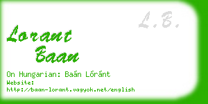 lorant baan business card