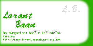 lorant baan business card